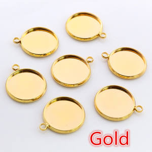 ฐานติดจี้แบบวงกลมเดี่ยว วัสดุทองเหลืองคุณภาพสูง ขนาด 10/12/14/16/18/20 มม. สำหรับงานฝังพลอย/คาโบชอง - Product Image 5