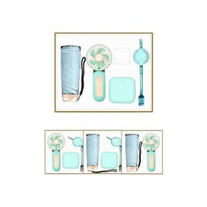 ชุดของขวัญพัดลมพกพาขนาดเล็กพร้อมร่ม 2 ชิ้น สำหรับสาวๆ ต้อนรับกลับบ้าน - Product Image 1