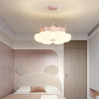 Lustre LED en forme de couronne rose, spectre complet, protection des yeux, pour chambre d'enfant, décoration de chambre de princesse pour filles