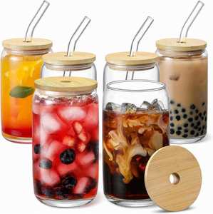 Best Selling 16OZ 500ml Eco-Friendly Custom Glass <b>Water</b> <b>Bottle</b> with Straw and Lid Custom Logo <b>UV</b> Printing Portable & Durable - Product Image 4