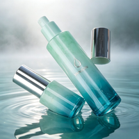 Flacons en verre givré rose et vert de luxe personnalisés de 20 ml et 120 ml pour sérum de soin de la peau, flacons vides avec compte-gouttes, pompe, lotion, emballage liquide, boîte