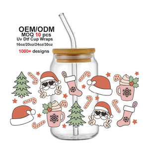 Logotipo personalizado de Anime UV Color Print 16oz 20oz 24oz 40oz Navidad Uv DTF Cold Cup Wrap Transfer Uvdtf Wrap Crystal Sticker - Product Image 4