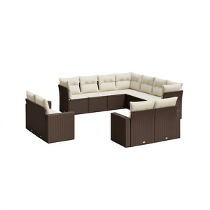 Set Divano da Esterno in Rattan PE 94.1 X 94.1 X 27.2 Pollici, Impermeabile, Design Contemporaneo con Cuscini in Schiuma ad Alta Densità - Product Image 1