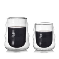 STAR-HOME Tasse en verre borosilicate double paroi 200ml/300ml Résistante aux hautes températures Style nordique Unisexe Café Thé au lait