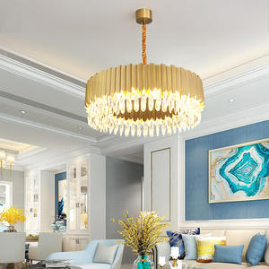 Lampes Suspendues de Haute Qualité Salon Noir Or K9 Nouveau Lustre En Cristal Led De Luxe - Product Image 6