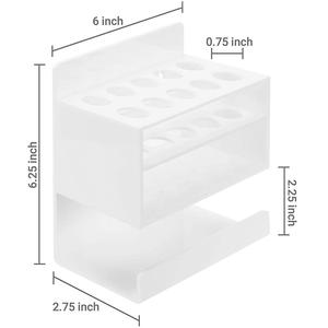 Montado en la pared 2-Nivel de acrílico blanco 10-Ranura para borrar seco marcador de pizarra y goma de borrar soporte - Product Image 4