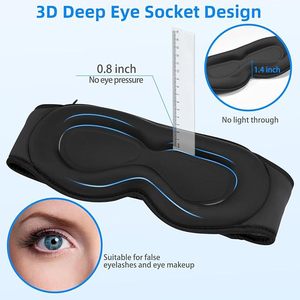 Máscara de Ojos Inalámbrica 3D con Bluetooth 5.3, Correa Elástica, Material de Algodón, Sonido Estéreo Binaural, Máscara de Dormir con Bloqueo de Luz, Directo de Fábrica - Product Image 4