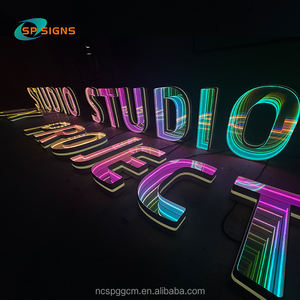 Shengpeng กระจกนีออนหลายชั้นกลางแจ้งติดสัญลักษณ์, กระจกอินฟินิตี้ไฟ LED สัญลักษณ์ตัวอักษรสัญลักษณ์ธุรกิจสำหรับศิลปะผนังในร่ม - Product Image 5