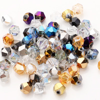 Perles en cristal facetté pour la fabrication de bijoux, perles en verre, décoration DIY, accessoires pour colliers, couleurs de placage disponibles