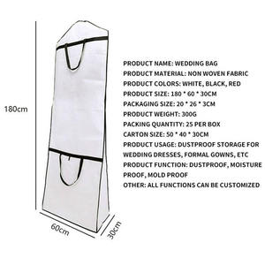 Épaissir robe de mariée longue vêtements étui de protection <span class=keywords><strong>housse</strong></span> anti-poussière robes de mariée sac <span class=keywords><strong>vêtement</strong></span> vêtements cache-poussière - Product Image 3