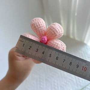 Sheng Cai Décoration d'intérieur Fleur artificielle tricotée en coton doux, finie, en fil violet, avec fleurs séchées et Plumeria <span class=keywords><strong>Rubra</strong></span> tissée au crochet - Product Image 3
