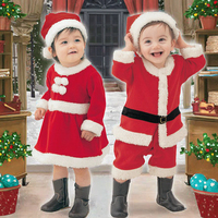 Vente flash - Ensemble de vêtements de fête en polyester de la marque BAIGE pour enfants, garçons et filles, costume de Père Noël, costume de Noël pour bébé