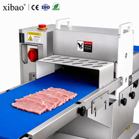 Machine à trancher la viande industrielle avec une plage de coupe de 4 à 100 mm et une bande transporteuse de qualité alimentaire pour les usines de viande