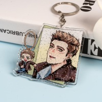 Porte-clés Photo en plastique porte-clés blanc rond acrylique léger avec sérigraphie pour cadre Photo promotionnel