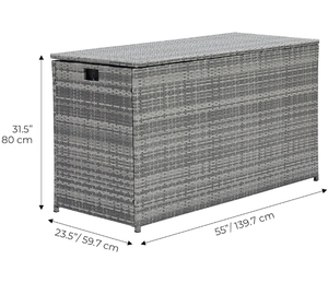 Boîte de rangement en rotin PE tressé à la main, grande taille, résistante aux intempéries, nouvelle version améliorée, pour l'extérieur ou l'intérieur - Product Image 3