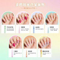 Nouveau Style Macaron Candy Color 7 Pcs Nail Art Pen Set avec balayage peinture doublure fonctions de construction pour manucure professionnelle