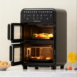 Friteuse à air carrée en acier inoxydable à double panier, contrôle numérique, revêtement antiadhésif PTFE, style luxueux pour la maison - Product Image 3