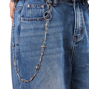 Cadena de cintura y cuerpo Yueli de plata tibetana, estilo Hip Hop, moda de Halloween, diseño de calavera de una sola capa - Product Image 1