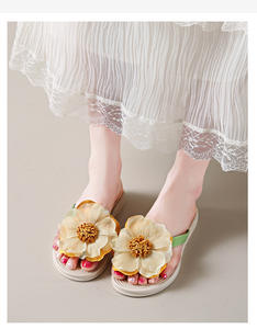 Sandalias de Playa de Verano para Mujer Fairy Windflat and Flare, Bordadas, con Diseño Floral, Estilo Campestre, para Resort - Product Image 2