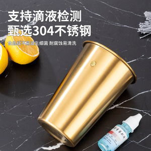 304 Stainless Steel Water <b>Cup</b> Single Layer Rolled Edge Beer Mug Camping Outdoor <b>Cold</b> Drink Coffee <b>Cup</b> - Product Image 1