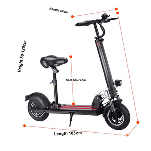 Trottinette électrique pliable avec siège, double suspension, moteur sans balais, frein à disque, trottinette électrique pour adultes - Product Image 3