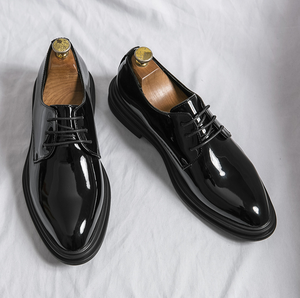 Chaussures habillées en cuir noir pour hommes, personnalisées, modèle TSB061 - Product Image 2