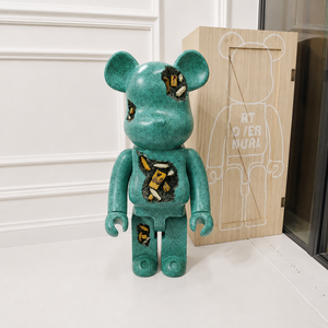 Figurine en résine, design cristallin, sculpture de collection, décoration d'intérieur, jouet de designer, blocs de construction, style ours - Product Image 1