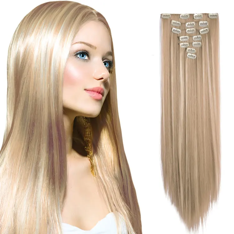 LeShine Wholesale 100% Real Remy Seamless Clip-In Hair Extensions Cuticle Aligned Human Hair Clip In Hair Extension