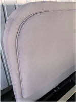 Lit de rangement ottoman moderne en velours beige, style élégant, plusieurs couleurs disponibles, lit de rangement double avec vérin à gaz