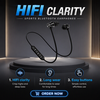Earphone Nirkabel Magnetik Sport Portabel Harga Terjangkau, Headphone Leher In-Ear Bebas Genggam untuk Lari, Headset Stereo Magnetik