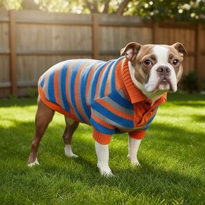 Pull polo pour chien en tricot épais rayé, vêtements d'hiver pour animaux de compagnie, taille XS - Product Image 2