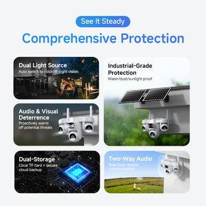 Caméra CCTV PTZ 4G à énergie solaire 12MP Quatre objectifs 6 moteurs 12000mAh Puce haute performance en silicium Carte SD IP66 Surveillance extérieure Vision nocturne - Product Image 3