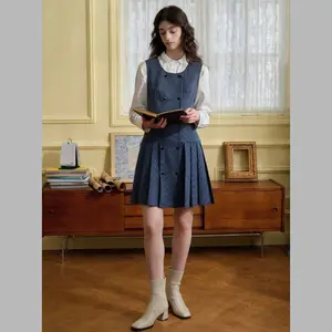 School Uniform Dresses For Girls Uniform Jumpers Dressy Sleeveless Costumes Back To School Kids Plaid Pleated