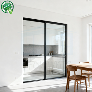 Porte suspendue Porte en verre à double suspension Conception coulissante Portes coulissantes en verre triple mince et étroit - Product Image 6