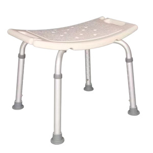 Chaise de douche pour salle de bain, tabouret en alliage d'aluminium avec coussinets antidérapants en EVA pour personnes âgées et femmes enceintes, blanc et bleu - Product Image 4