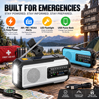 Model baru portabel Mini Radio Crank tangan 2000mAh Power Bank darurat SOS Senter surya FM/AM Speaker bertahan Kit jam