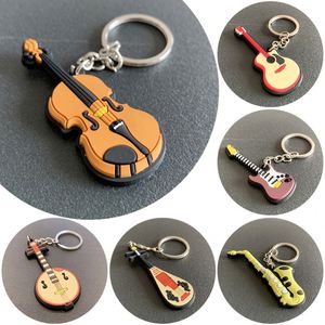 10 Llaveros de Instrumentos Musicales: Guitarra, Ukelele, Piano, Violín - Colgante Vintage para Llaves de Coche y Decoración - Product Image 4