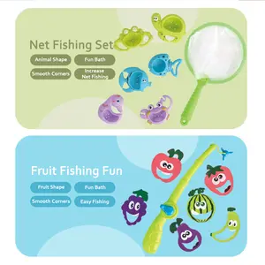 JXB Mainan Mandi untuk Bayi, Mainan Mandi 6 Buah dengan Jaring Ikan untuk Balita, Mainan Mengambang, Semprotan Air, Bersenang-senang dengan Mainan Bak Mandi