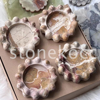 STONEKOCC Assiette de service moderne en marbre gravé pour bijoux et parfums, petit plat de luxe en pierre pour occasions spéciales comme le Ramadan et les mariages