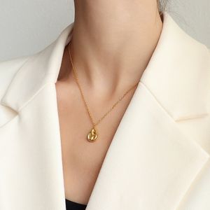 Marka geautoriseerde ketting met druppelvormige sleutelbeenketting Frans niche-ontwerpgevoel Titaniumstaal Kwaliteit gegarandeerd Kleur P1012 - Product Image 3