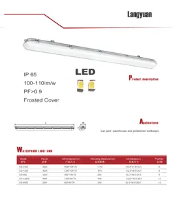 (Fabrika) ticari ve endüstriyel aydınlatma LED su geçirmez ışık fixtres 600mm SMD garaj, park