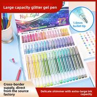 Stylos gel en plastique non effaçables 1,0 mm, empilables, multicolores, haut de gamme, pour enfants, papeterie, dessin, paillettes, magnétiques, très demandés