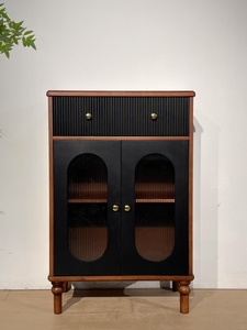 Modern Solid Wood Tall <b>Sideboard</b>-Large Capacity Space-Saving Home <b>Storage</b> Cabinet for Dining & Living Room Wall Nook - Product Image 4