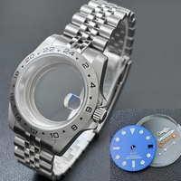 Boîtier de montre étanche en acier inoxydable de 39 mm avec verre saphir, cadran de 28,5 mm, accessoires d'assemblage de mouvement série NH35, prend en charge OEM/ODM