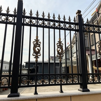 Clôture en acier et fer sur mesure fabriquée en Chine, vente en gros, panneaux de clôture en métal à lames noires avec revêtement en poudre pour l'intimité, pour jardin extérieur