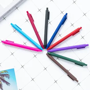 Bolígrafos de Plástico Multicolor con Logotipo Personalizado al por Mayor, Bolígrafos de Punta Redonda de 1.0 mm, Regalo Escolar, Cuerpo Negro/Azul - Product Image 5