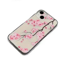 Coque de téléphone portable en TPU spatial antichoc avec impression florale rose cerise pour Iphone 8 X Xr Xs 11 12 13 14 15 16 17 Pro Max Air