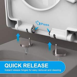 <span class=keywords><strong>Tapa</strong></span> de inodoro Tamaño <span class=keywords><strong>universal</strong></span> antibacteriano con función de liberación rápida Mecanismo de cierre suave Bisagra de acero inoxidable ajustable - Product Image 4