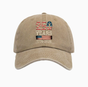 Gorra de Béisbol de Mezclilla Lavada Estilo Vintage, con Estampado Digital del 250 Aniversario de EE. UU., Bandera Americana, Ajustable - Product Image 4