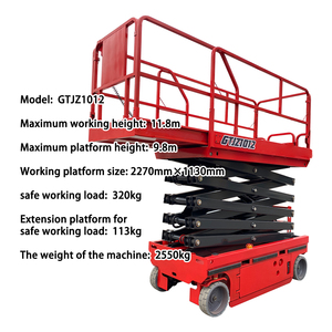 Scissor <span class=keywords><strong>Lift</strong></span> 10M Self-Propelled dengan Tinggi Kerja 10M |   <span class=keywords><strong>Platform</strong></span> Kerja Udara Bertenaga Listrik untuk Instalasi Konstruksi - Product Image 2